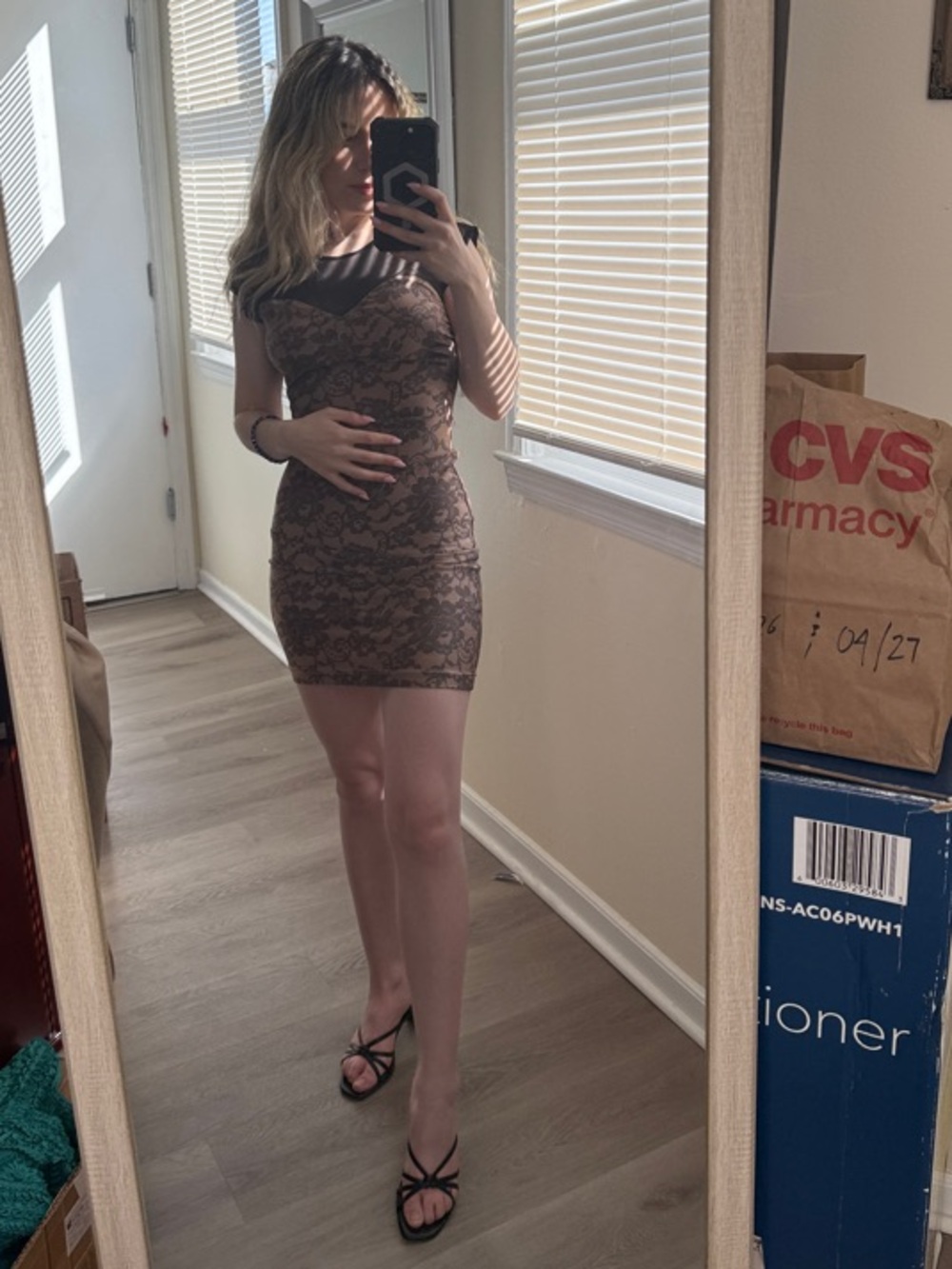 American Apparel Faux Lace Bodycon Dress